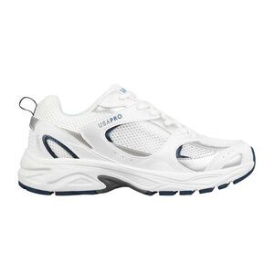 USA Pro Womens/Ladies Pro Mira Synthetic Leather Sneakers / White/Navy